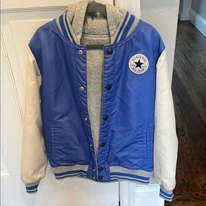 Converse Kids Blue and White reversible Varsity Jacket